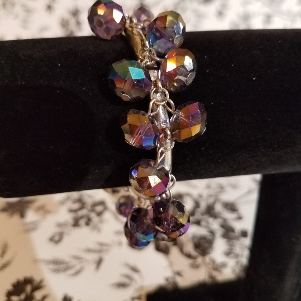 Purple Aurora Borealis stretchy bracelet jp35